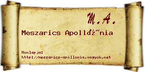 Meszarics Apollónia névjegykártya